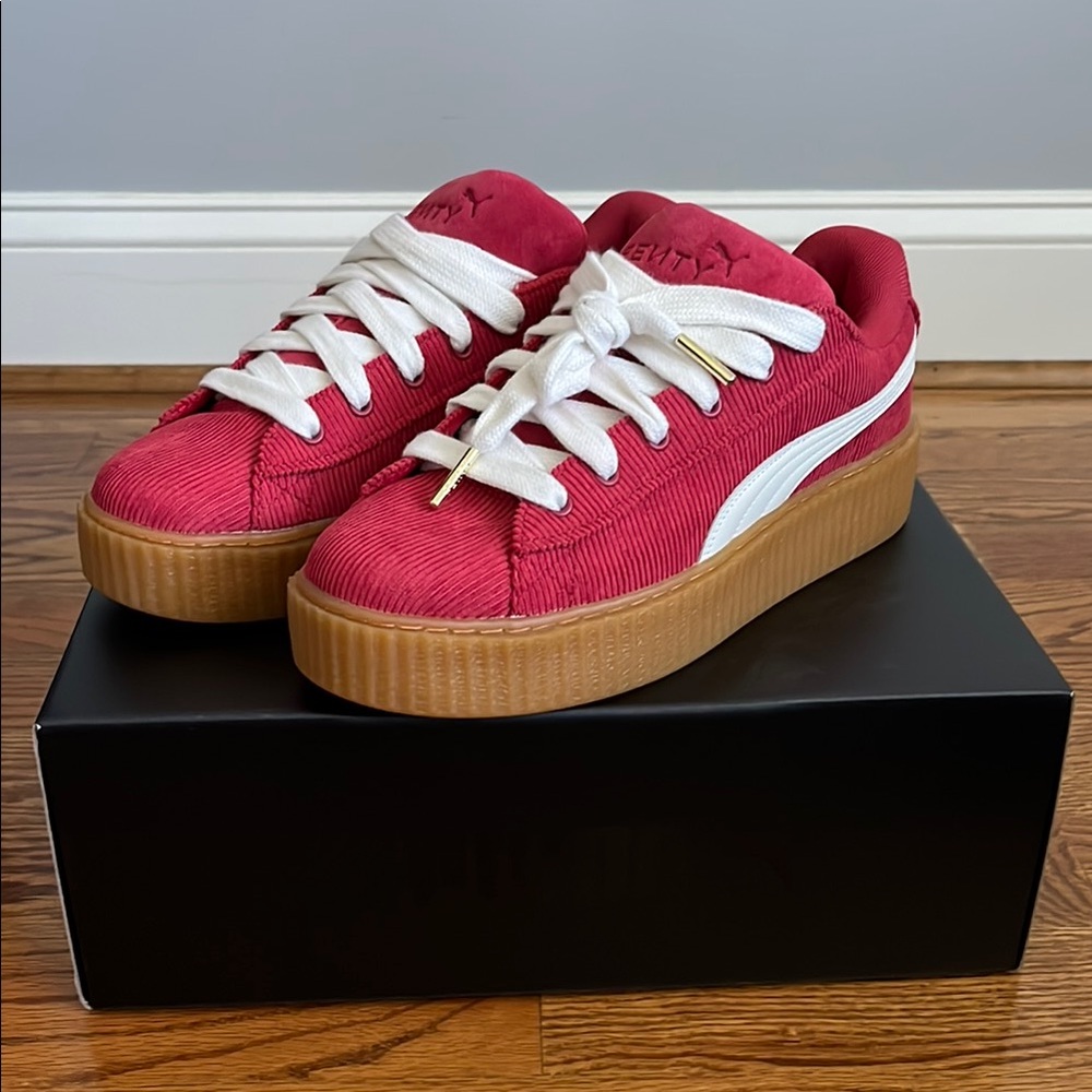 Puma x Fenty Red Corduroy Sneakers